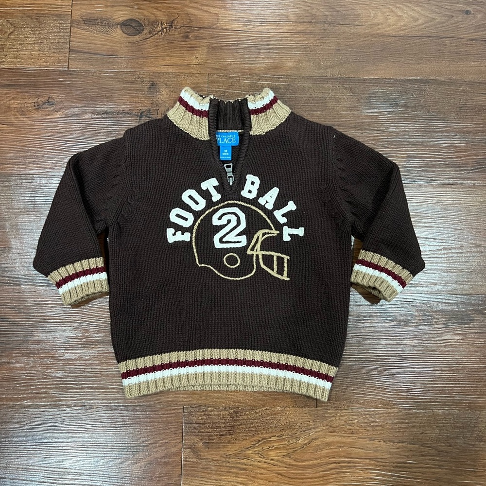 Football Knitted Sweater Brown Size 18 months The Children’s Place
